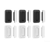 Remote Control Magnetic Bracket with Silicone Wall Mount Hook for Keys and Small Gadgets, Self- No Drill Organizer, 6 Pack, White(White + Black)