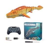 Remote Control Marine Reptile - Waterproof Water Predator Model with Illuminated Body and Mist Function, Toy Boat Creature Powered by Portable Transmitter | Water