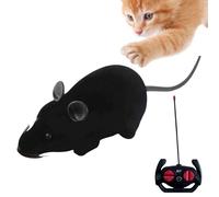 Remote Control Mouse - Electronic Four-Way Moving Toy | Interactive Cat Toy | Squeaky Wireless Mouse For Pets | Battery Powered Prey Mimic | Pet Hunting Play Fun | Flocking Surfaace Automatic Movement