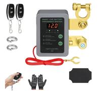 Remote Control of Car Devices for Anti-Theft Safety, Remote Battery Disconnect Switch with Digital Display, 12V, 240A Smart Voltage Car Kill Switch for Cars, Trucks, RVs (Grey)