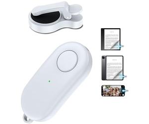 Remote Control Page Turner for Kindle Paperwhite Oasis Kobo eReaders,Kindle Clicker Page Turner Accessories for iPhone,iPad, Android Tablets Reading Novels,Video Record&Shutter Selfie (Light White)