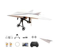 Remote Control Paper Airplane Kit, DIY Electric RC Glider with Gyro Stabilizer for Indoor Outdoor Flying B 2x Battery