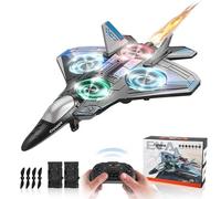 Remote Control Plane Toys for Kids,2.4GHz Drone RC Plane Outdoor Flying Toys,360° Anti-fall Stunt Spinning Fighter with Lights (Blue)