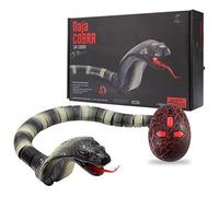 Remote Control Snake Toy, RC Realistic Snake Joke Trick Prank Toy, Rechargeable RC Realistic Cobra Fake, Retractable Tongue and Swinging Tail Robot Toys Birthday Gifts for Kids, Pets, Party (Black)
