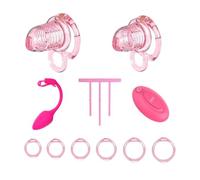 Remote Control Stretchable Male Chastity Cage, Lockable Adjustable Adult Intimate Device