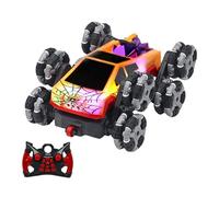 Remote Control Stunt Car - 8 Wheels Stunt Truck, 360 Degree Rotating Drifting Car, Transforming All Terrain Rock Climbers, Rechargeable Light Up Mist Exhaust Kits For Kids Boys Beach Game
