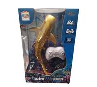 Remote Control Swimming Shark Toy, 2.4GHz Waterproof, Gold Colour, Twin Propellers, Ages 6+