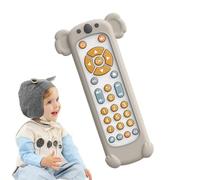 Remote Control Toy For Toddler - Toddler Realistic Controller With Silicone Animal Shaped Teether Cover | 3 Languages (English, Spanish & French) Toy TV Remote With Sounds For Over 18 Months Boys Girl