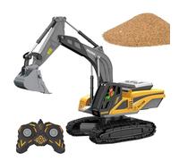 Remote Control Truck - Excavator with Light and Sound | Metal Bed Toy Remote Control Big Dump Truck Toy Set with Rechargeable Battery,for Age 4-12 Children Girls Boys Home Play Christmas Holidays Birt