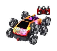 Remote Control Truck - Stunt Spin Vehicle | Off Road Racing - Eight Wheeled Transforming High-Speed Drive, Rechargeable Spray Action Toys Ideal Indoor Outdoor Play