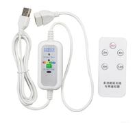 Remote Control USB Timer Cord 150cm 4-Mode Timing | 4 timing modes: 2,4,8,12h; remote range 2m; red/blue/green/yellow LED status lights; 150cm length