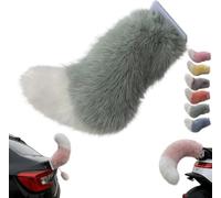 Remote Control Wagging Tail for Car, Electric Moving Plush Animal Tail with Remote, Rechargeable Furry Car Exterior Deco, Dynamic Auto Trunk Charm for RV Motorcycle, Cute Realistic Design (Green)