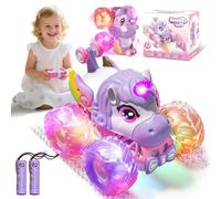 Remote Controlled Car Girls from 3 4 5 6 Years, 1/20 Unicorn Monster Truck Remote Controlled with Music and Light, 2.4 GHz Monster Truck with 360° Rotation, Unicorn Gifts for Girls from 3 4 5 6 8 10
