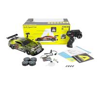 Remote Controlled Drift Sport Car GTR with Smoke Effect 4WD 1:16 RTR Yellow Children from 6 Years
