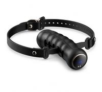 Remote Controlled E-Stim Mouth Gag with Adjustable Silicone Design，L | Adjustable silicone design with remote control and electrical stimulation settings.
