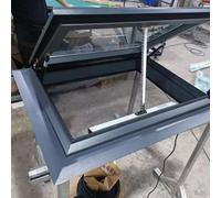 Remote Controlled Electric Skylight Window Double Glazed Tempered Glass Roof Window Aluminum Frame Suitable for Roofs & Attics 100x55cm/39.4x21.7in