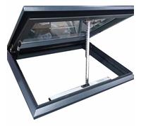 Remote-Controlled Electric Skylight Window - Double-Layer Tempered Glass Roof Access for Attic & Basement - 70x50cm/27.6x19.7in Durable Aluminium Frame