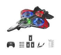 Remote-controlled Plane Toy with Automatic Takeoff And 360-degree Roll Function for Action in The Garden And Park, red three battery