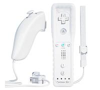 Remote Controller for Wii, TechKen Built-in 2 in 1 Motion Plus with Silicon Case and Nunchuck (White)