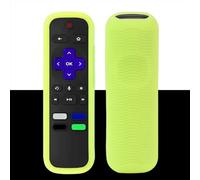 Remote Cover Case Compatible with Roku TV Remote/Roku Express/Streaming Stick/Premiere, Universal Silicone Case for Roku Voice Remote with Lanyard - Glow Yellow