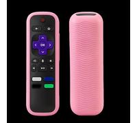 Remote Cover Case Compatible with Roku TV Remote/Roku Express/Streaming Stick/Premiere, Universal Silicone Case for Roku Voice Remote with Lanyard - Glow Pink