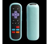 Remote Cover Case Compatible with Roku TV Remote/Roku Express/Streaming Stick/Premiere, Universal Silicone Case for Roku Voice Remote with Lanyard- Glow Blue