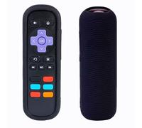 Remote Cover Case Compatible with Roku TV Remote/Roku Express/Streaming Stick/Premiere, Universal Silicone Case for Roku Voice Remote with Lanyard - Black