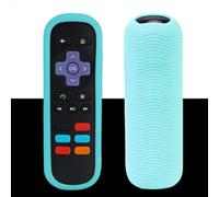 Remote Cover Case Compatible with Roku TV Remote/Roku Express/Streaming Stick/Premiere, Universal Silicone Case for Roku Voice Remote with Lanyard- Glow Blue