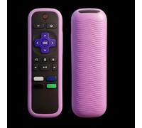 Remote Cover Case Compatible with Roku TV Remote/Roku Express/Streaming Stick/Premiere, Universal Silicone Case for Roku Voice Remote with Lanyard - Glow Purple