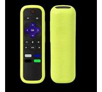 Remote Cover Case Compatible with Roku TV Remote/Roku Express/Streaming Stick/Premiere, Universal Silicone Case for Roku Voice Remote with Lanyard - Glow Yellow