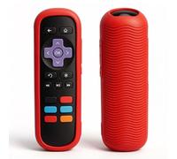 Remote Cover Case Compatible with Roku TV Remote/Roku Express/Streaming Stick/Premiere, Universal Silicone Case for Roku Voice Remote with Lanyard - Red