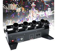 Remote/DMX Control Confetti Blower Machine,Professional Confetti Launcher, 4-Shot Electric Confetti Cannon for Party DJ Wedding Stage Show Disco Clubs