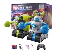 Remote Fighting Robots Set 2, RC Ejecting Battle Bots with Adjustable Battle Sound Robot Light, Fun & Electronic