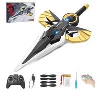 Remote Flying Sword, 2025 New Stunt Remote Control Airplane with Autopilot and Gyro Stabilizer, Flying Sword Rc Glider, Lightweight Easy Fly Rc Glider, 3-Speed Control (Black yellow-Dual control)