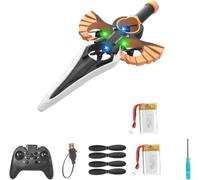 Remote Flying Sword RC Glider - 3-Speed Stunt Plane with Autopilot & Gyro Stabilizer, Easy-to-Fly Lightweight RC Airplane for Outdoor Fun, Gifts for Teens & Adults (Brass, Battery of 2)