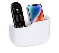 Remote Holder Wall Mount | Self Adhesive Controller Storage Box - TV Controller Holder with Adjustable Divider - for Living Room Bedroom Bedside Phone Headset Key