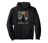 Remote Hustle Global Life Digital Nomad Design Pullover Hoodie