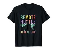 Remote Hustle Global Life Digital Nomad Design T-Shirt