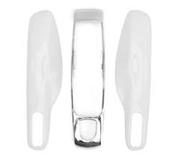 Remote Key Case Parts Car Remote Key Fob Case Trim Protective Cover Fit for Porsche 911/Panamera/Macan/Boxster(White+Silver)