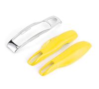 Remote Key Fob Cover Trim Protective Case 3pcs, ABS Material, Lightweight - Durable Protection, Easy Installation, Compatible with Key Fobs (yellow+silver)
