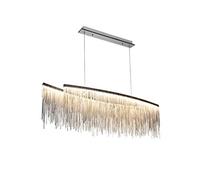 Remote Modern Three Grades Lamp Intensity Tassel Chandelier Nordic Restaurant Hotel Engineering Chain Living Lighting (Color : Remote App Control Size : L100 x W23cm) (Three Color Change L120 x W23c