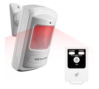 Remote Motion Sensor Alarm for Garage, Shed. Indoor 135dB Loud Sound Home Infrared Security Intruder Burglar Alert. AA Battery Operated Motion Detector Siren. Cordless, Wall-Mounted