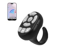 Remote Page Turner,Mobile Phone Mini Remoter Bluetooth-Compatible Remote Control E-book Page Turner for T-I-K T-o-k Scrolling Ring for android and for A-p-p-l-e (Black)