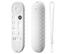 Remote Protective Cover for Google Anti Slip Shockproof Silicone Remote Controller Cases For Google TV Streamer 4K TV 2024 for Google GY3LE Remote Controller Anti-Lost with Strap (White)