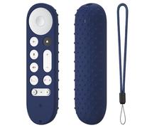 Remote Protective Cover for Google Anti Slip Shockproof Silicone Remote Controller Cases For Google TV Streamer 4K TV 2024 for Google GY3LE Remote Controller Anti-Lost with Strap (Dark Blue)