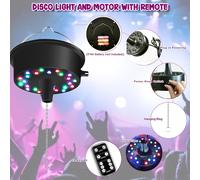 Remote RGBW Rotating Disco Ball Motor,5-10RPM Adjustable Speed Light U