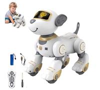 Remote Robot Dog Toys For Toddlers, Interactive Programmable RC Puppy Stunt Programmable Rechargeable with LED Eyes,
