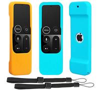 Remote Sleeve Case Compatible with Apple TV 4K 4th 5th Generation Remote Control, Pinowu Silicone Lightweight Shockproof Skin Case forTV 4K / 5th Siri Remote Control (2pcs:Orange and Turquoise)