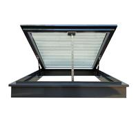 RemoteControlled Skylights for Roofs Egress Roof Window with Rain Sensor DoubleLayer Tempered Glass Electric Basement Door for Sun Rooms (Black 70x60cm/27.6x23.6in)
