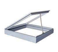 RemoteControlled Skylights for Roofs Egress with Rain Sensor DoubleLayer Tempered Glass Electric Basement Door for Sunrooms 75x55cm (White)